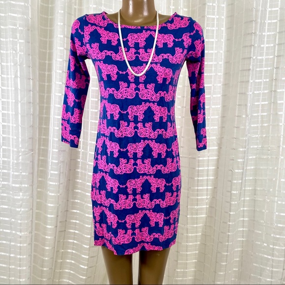 'Marlowe' Elephant Print Pima Cotton Minidress XS - Picture 2 of 7